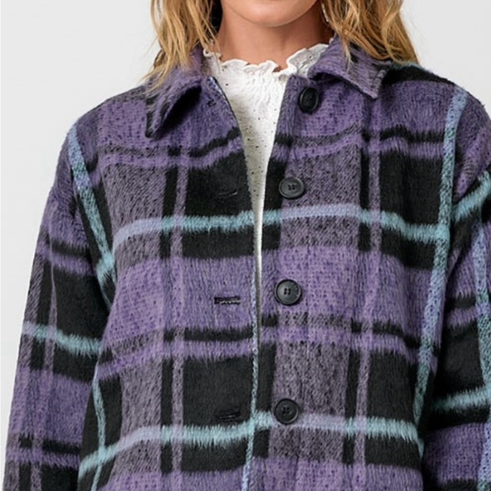 Mystree Purple Plaid Jacket